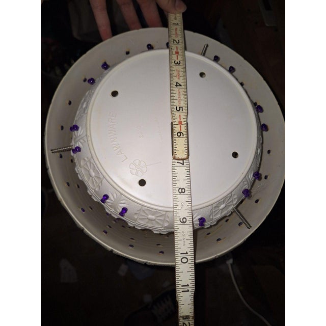 1960s Lawnware Swag Lamp, Purple Beads & Birds, Working For Sale - Image 6 of 6