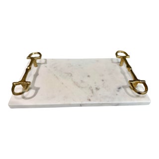 1990s Carrara Marble Horsebit Board For Sale