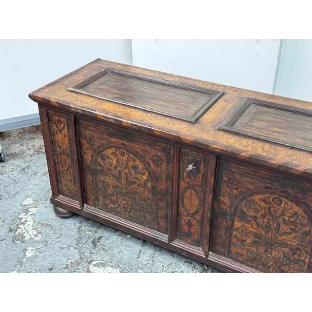 Traditional 19th Century Austrian Wood Dowry Chest Trunk For Sale - Image 3 of 12