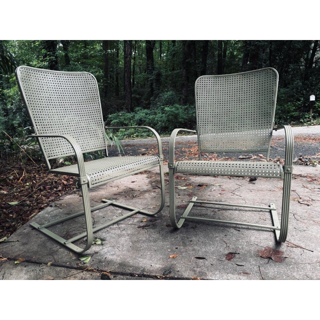 Mid 20th Century Modern Iron Porch Rockers - A Pair For Sale In Atlanta - Image 6 of 9