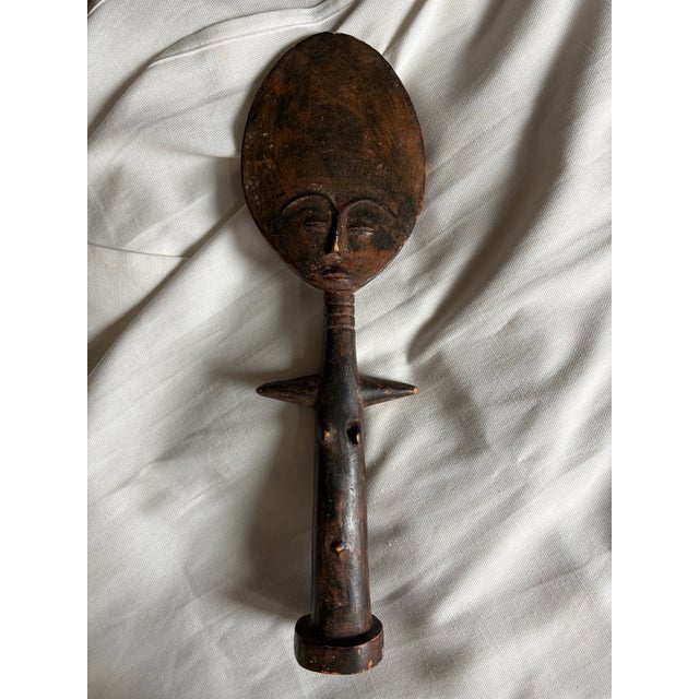 African Vintage African Akan-Style Carved Wood Fertility Figure For Sale - Image 3 of 12