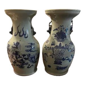 Late 18th Century Qing Chinese Style Vases - a Pair