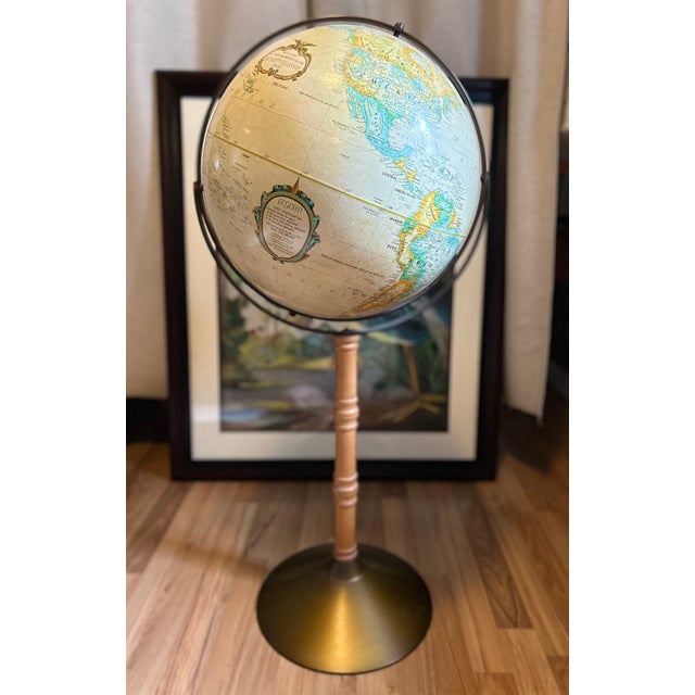 Cream Cotswold Collection - Vintage Standing Globe by Replogle Globe Co. For Sale - Image 8 of 8