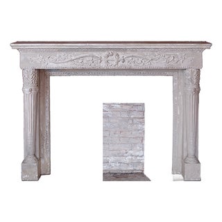Antique Louis XV Style Plaster Fireplace Mantel For Sale