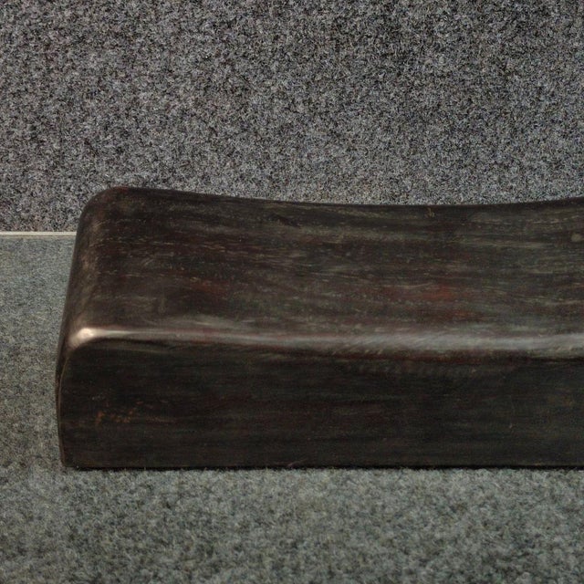 Chinese Vintage Chinese Small-Leaf Rosewood (Zitan) Solid Wood Pillow / Pulse Cushion For Sale - Image 3 of 9