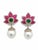 2020s Natural Ruby, Emerald, Pearl, & Diamond Earring in 14k Gold For Sale - Image 5 of 8
