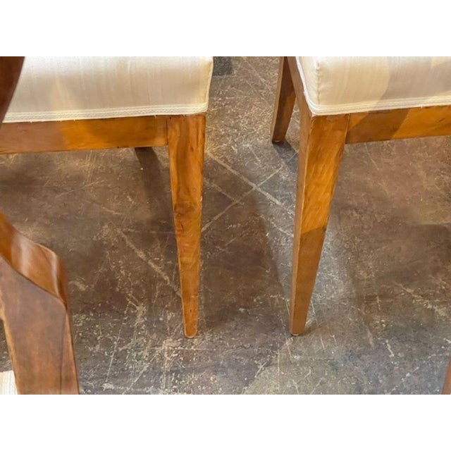 Set of 8 Biedermeier Walnut Dining Chairs For Sale - Image 9 of 10