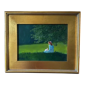 Traditional, Classical Oil Painting of a Child With a Bunny by Christine Frisbee