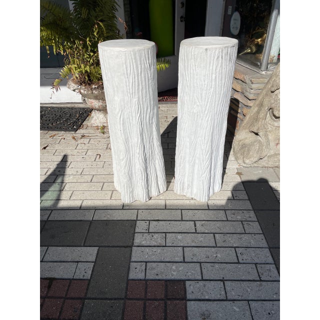 Pair of column stands from the fame the Delano Hotel designed by Philippe Stark 40 inches tall 12 inches on top 16 inches...