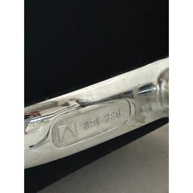 Metal EA 208 Black Leather Chair by Charles & Ray Eames for Herman Miller, 1970 For Sale - Image 7 of 9