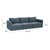 Wood Willow Misty Blue with Pale Blue Piping Modular Performance Velvet Sofa For Sale - Image 7 of 8