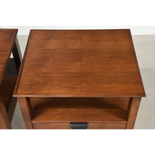 1950s Refinished Walnut Nightstands by Edward Wormley for Dunbar - A Pair For Sale In Boston - Image 6 of 12