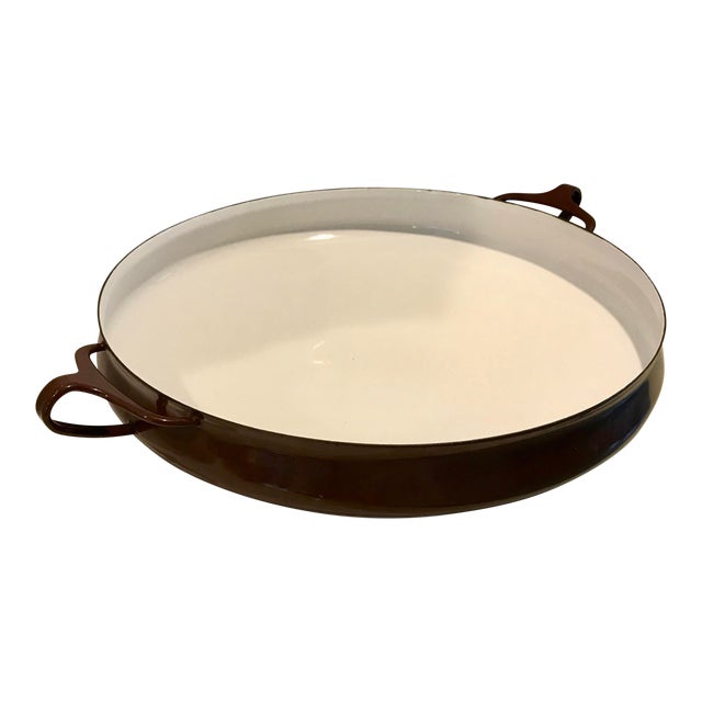 1960s Dansk Design Brown Enamel Large Paella Pan Chairish