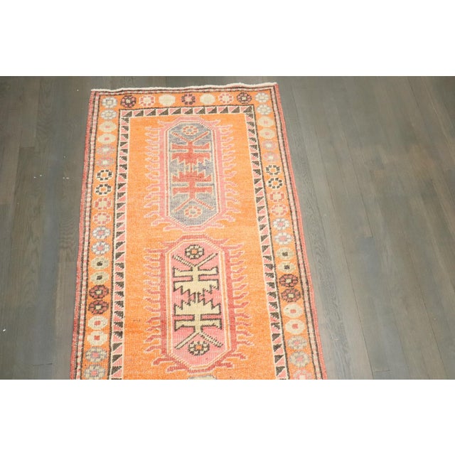 Orange Vintage Orange Anatolian Turkish Runner - 2'7" x 12'5" For Sale - Image 8 of 8
