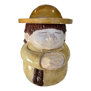 1970s Monk Figure Ceramic Cookie Jar
