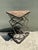 Vintage Industrial Metal and Stone Side Table For Sale - Image 4 of 12