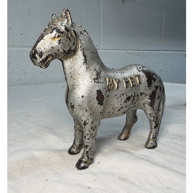 Antique 1905 Cast Iron My Pet Horse Animal Still Coin Bank by Arcade Foundry For Sale - Image 4 of 8