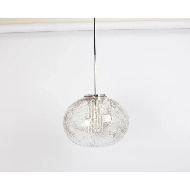 Glass Ball Pendant Light attributed to Doria, Germany, 1970s For Sale - Image 6 of 12
