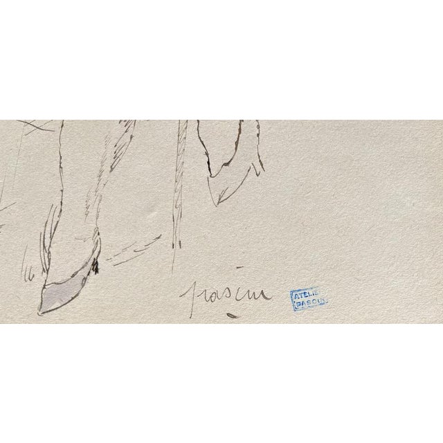 Jules PASCIN (1885 - 1930), Bulgarian painter naturalized American Young woman sitting Ink and watercolor on paper, signed...