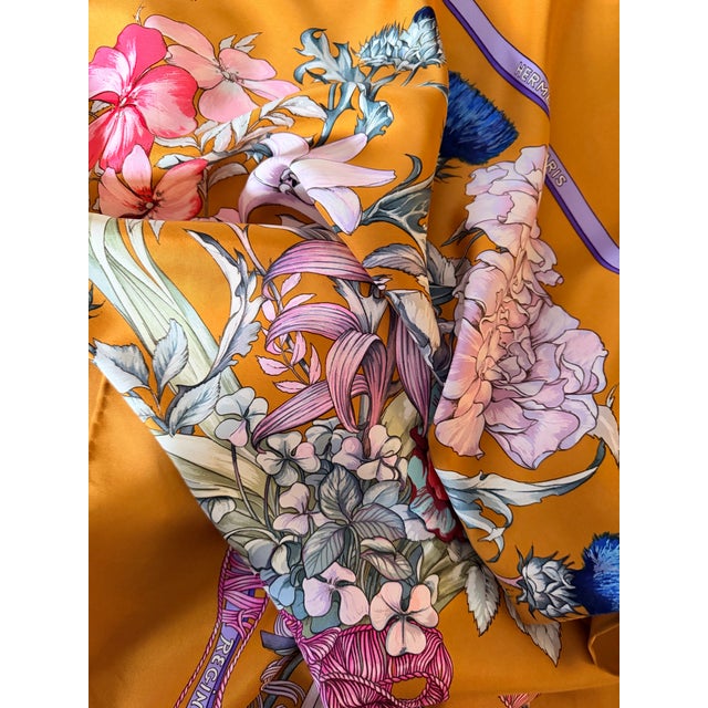 Campaign Hermès Regina 1988 Silk Scarf Designed by Menchari Leila For Sale - Image 3 of 12