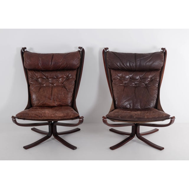 1970s Set of Falcon Easy Chairs attributed to Sigurd Resell, Norway, 1970s For Sale - Image 5 of 10