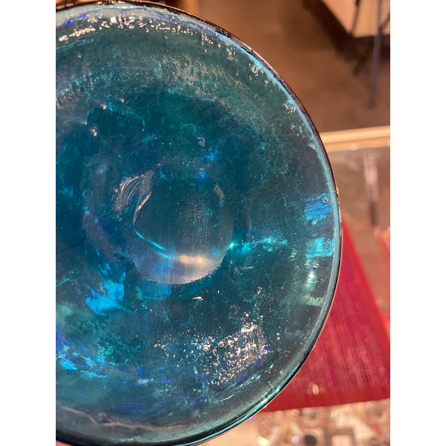 Late 19th Century Antique French Aqua Glass Apothecary Jar Acidum Tannic For Sale - Image 5 of 6