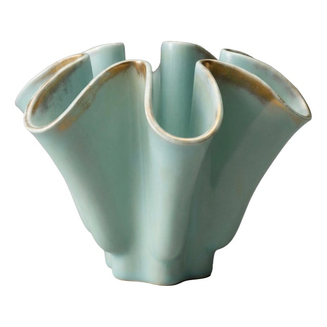 Ceramic Model 9005 Vase in Celadon Green by B. Letalle for Saint Clément, 1960s For Sale