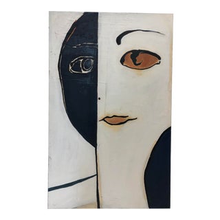 “Midsummers Night Iii” Painting on Canvas Ambiguous Face For Sale