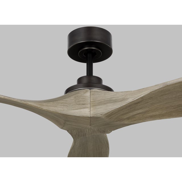 Modern Sean Lavin by Visual Comfort Fan Collins 60" Ceiling Fan in Aged Pewter and Light Grey Weathered Oak For Sale - Image 3 of 4