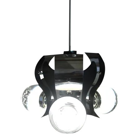 Vintage Italian Chrome Plated Chandelier, 1970s For Sale