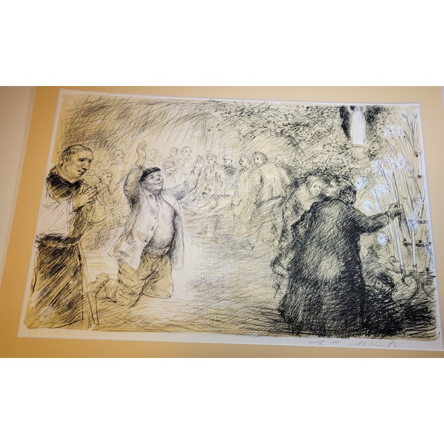 Lucien Philippe MORETTI (1922-2000) The Poacher of God 4, 1975 Original lithograph signed in the margin in pencil on the...