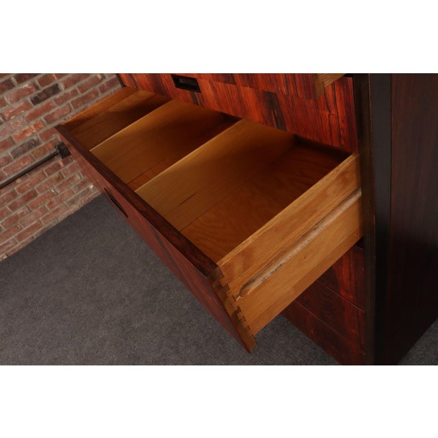 Vintage Six-Drawer Rosewood and Mahogany Highboy Chest Dresser by Harvey Probber For Sale - Image 14 of 18
