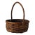 Vintage Handwoven Gathering Basket With Tall Handle For Sale