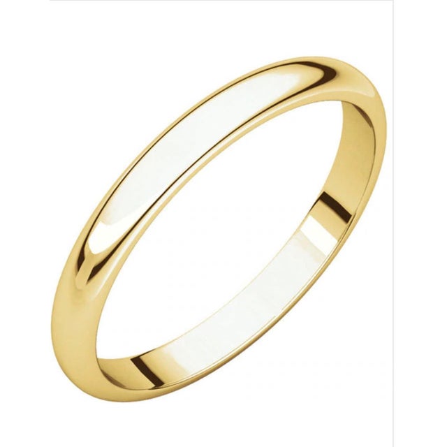 14 Karat Yellow Gold Half Round Classic Wedding Band Solid Ring For Sale - Image 10 of 18