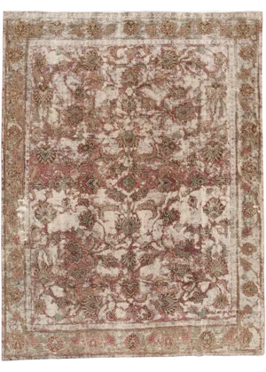 Distressed Kerman Wool Rug