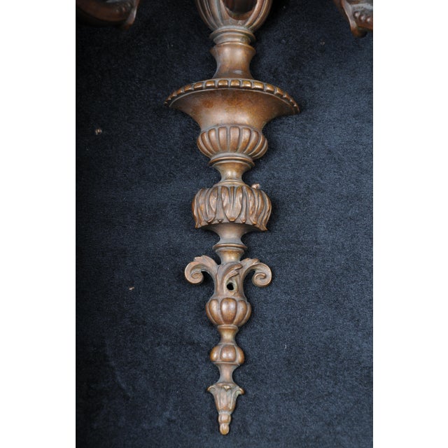 Louis XVI Style Sconces in Bronze, Set of 2 For Sale - Image 10 of 16