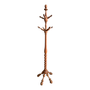 Early 20th Century Turned Wood Coat Rack