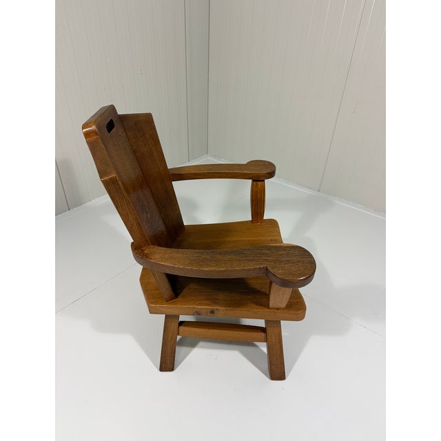 1960s Brutalist Rustic Oak Armchair, 1960s For Sale - Image 5 of 18