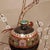 Vintage Chinese Cloisonné Meiping Vase | Black Ground Phoenix & Peony Motif With Stand For Sale In Los Angeles - Image 6 of 9