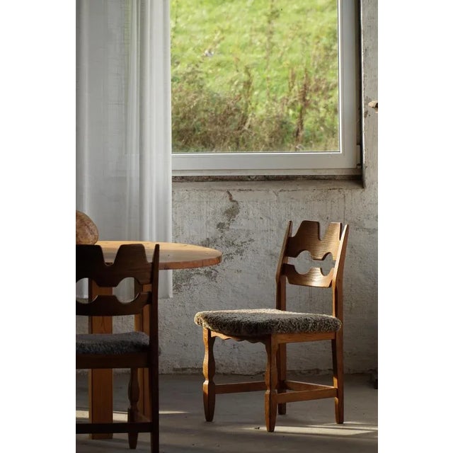 Vintage Razorblade Chairs in Oak and Lambswool by Henning Kjærnulf, 1960s, Set of 6 For Sale - Image 11 of 18