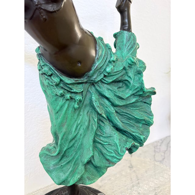 Art Deco Style Dancer Sculpture With Marble Base For Sale - Image 4 of 10