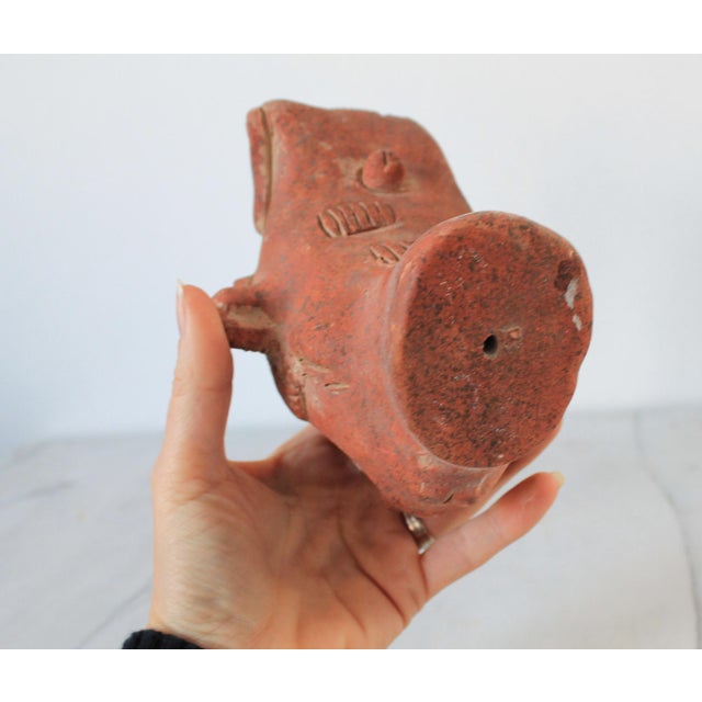 Ceramic Vintage Terracotta Sculpture Replica of the Head of Kʼinich Janaabʼ Pakal I For Sale - Image 7 of 7