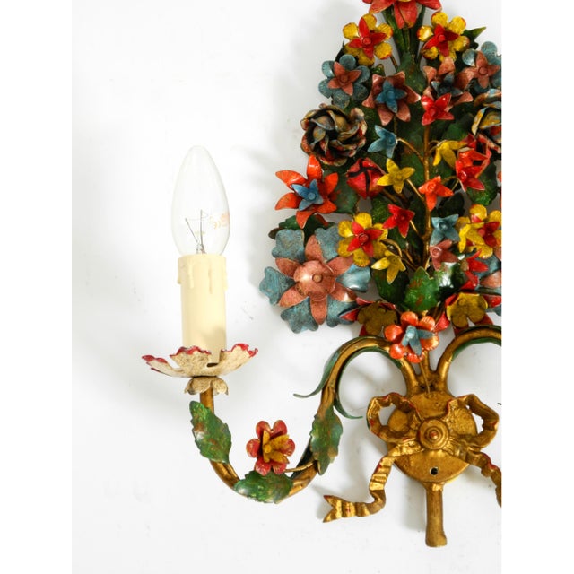 Vintage Hand-Painted and Gilded Metal Wall Lamps by Hans Möller, 1960s, Set of 2 For Sale - Image 11 of 18