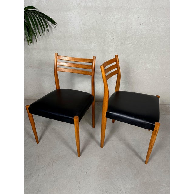 Black Vintage Living Room Chairs in Skai, 1960s, Set of 6 For Sale - Image 8 of 11