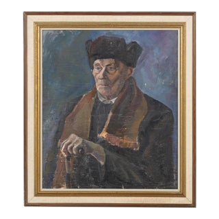 Framed Oil Painting of Male Portrait by Unidentified Artist For Sale