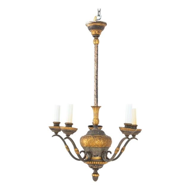 Louis XVI Style 5-Branch Bronze Chandelier For Sale