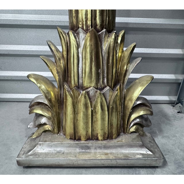 Mid 20th Century Maison Janseni Style French Palm Tree Gilt Floor Wall Sconces For Sale - Image 12 of 17