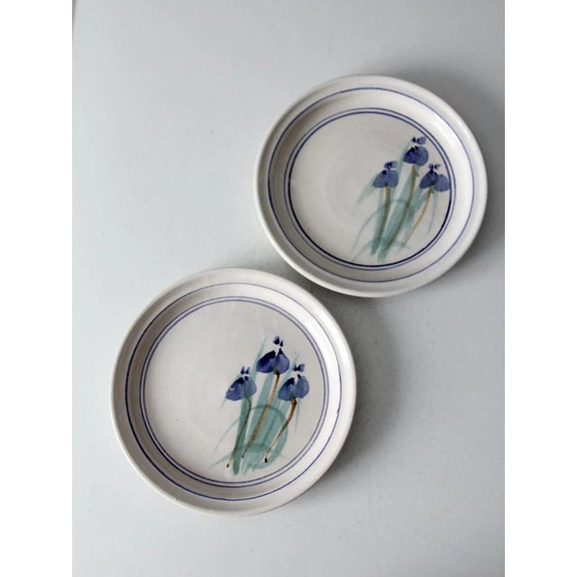 Vintage Studio Pottery Plates Pair For Sale - Image 11 of 11