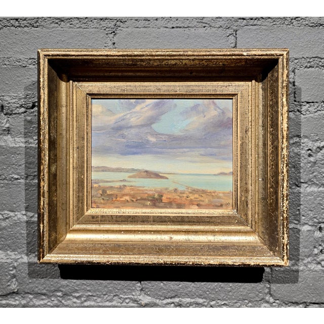 American Xavier Martínez –Alcatraz Island, San Francisco Bay at Sunset – C. 1901 Oil Painting For Sale - Image 3 of 12