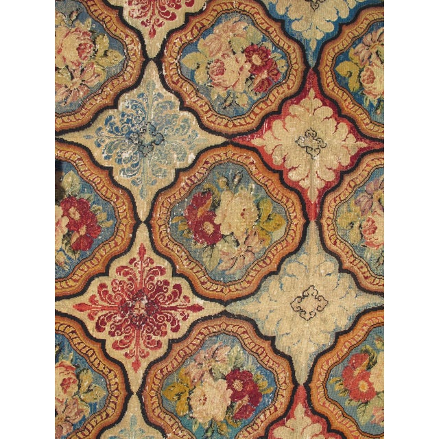 English Antique English Needlepoint From the Late-18th Century With Beautiful Flowers 5'10 X 6'1 For Sale - Image 3 of 7